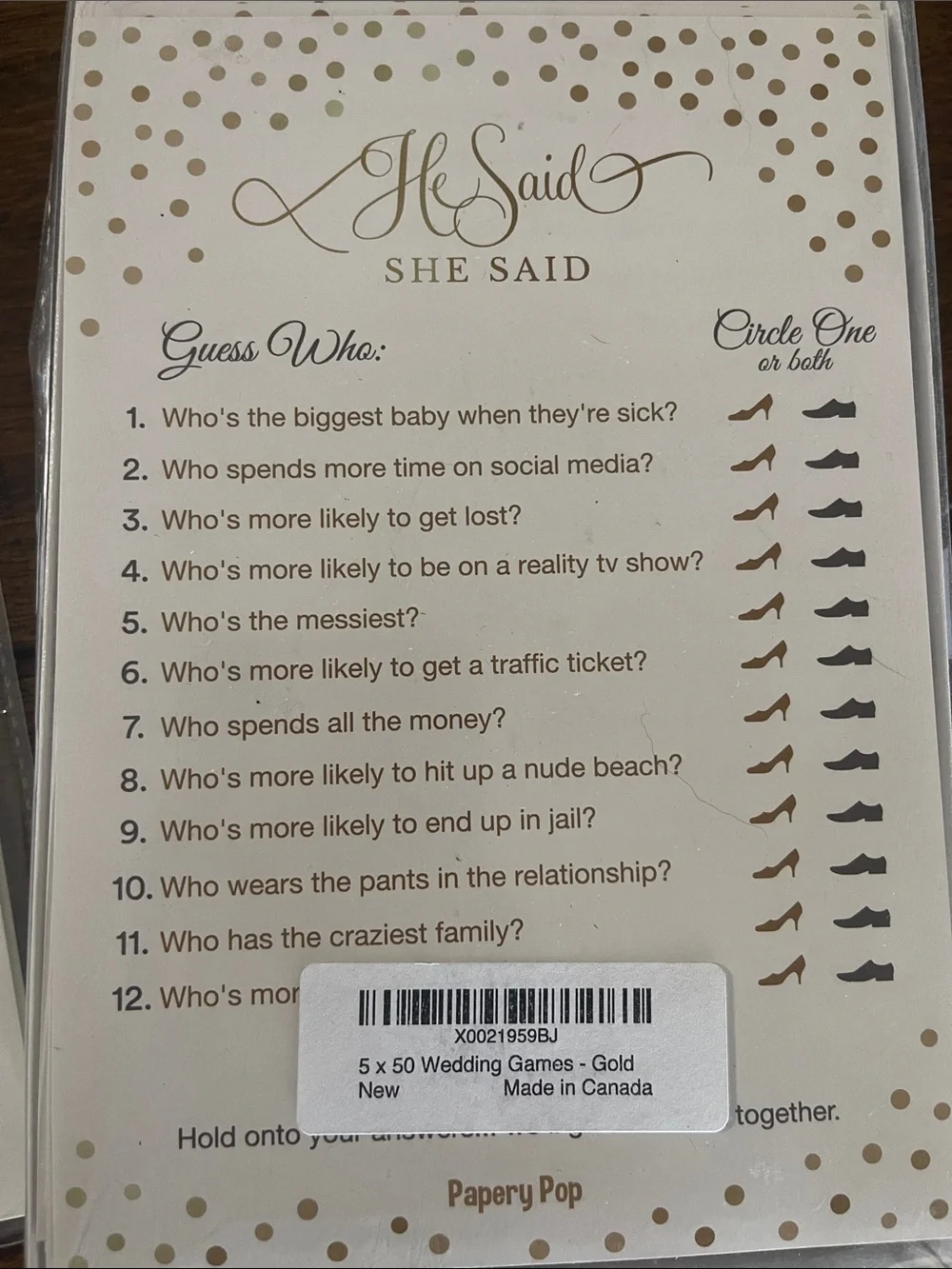Three Bridal Shower Games